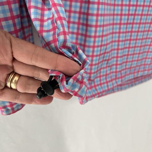 Fennec 1/2 Zip Pullover Golf Jacket Windbreaker Mens Medium Pink Blue Waist Adj - Picture 4 of 13